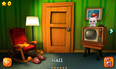 Screenshots of the Wake the Cat for Android tablet, phone.