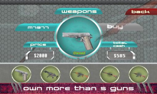 Screenshots of the Zombie shooter 3D for Android tablet, phone.