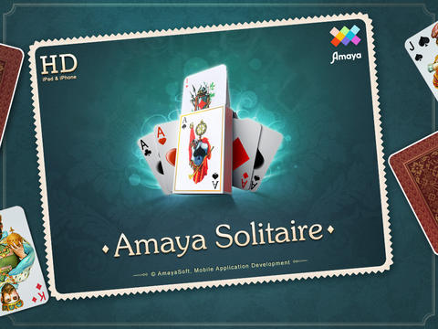 Screenshots of the Amaya Solitaire: Spider, Klondike, Free Cell game for iPhone, iPad or iPod.
