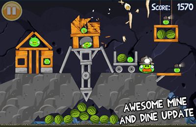 Screenshots of the Angry Birds game for iPhone, iPad or iPod.
