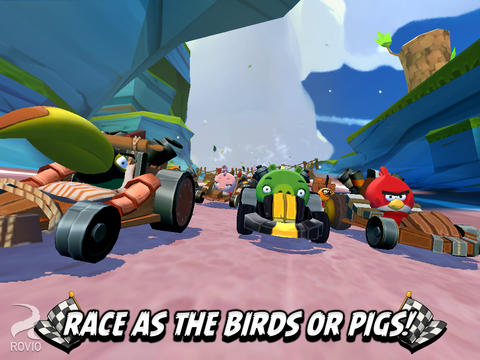 Screenshots of the Angry Birds Go! game for iPhone, iPad or iPod.