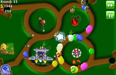 Screenshots of the Bloons TD 4 game for iPhone, iPad or iPod.