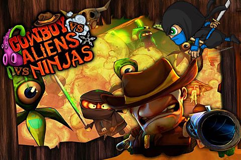 Screenshots of the Cowboy vs. ninjas vs. aliens game for iPhone, iPad or iPod.