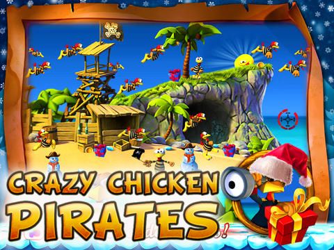 Screenshots of the Crazy Chicken: Pirates - Christmas Edition game for iPhone, iPad or iPod.