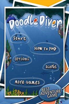 Screenshots of the Doodle Diver Deluxe game for iPhone, iPad or iPod.