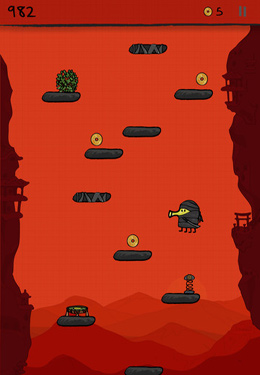 Screenshots of the Doodle Jump game for iPhone, iPad or iPod.