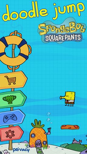 Screenshots of the Doodle Jump Sponge Bob Square pants game for iPhone, iPad or iPod.