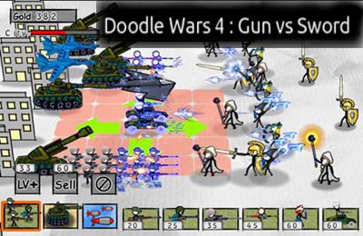 Screenshots of the Doodle Wars 4 : Gun vs Sword game for iPhone, iPad or iPod.