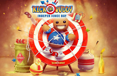 Screenshots of the Kick the Buddy Independence Day game for iPhone, iPad or iPod.
