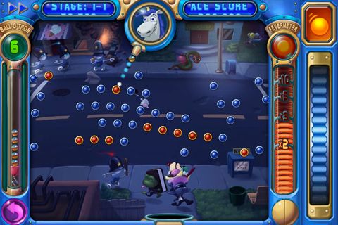 Screenshots of the Peggle game for iPhone, iPad or iPod.