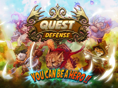 Screenshots of the Quest defense game for iPhone, iPad or iPod.