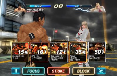 Screenshots of the Tekken Card Tournament game for iPhone, iPad or iPod.