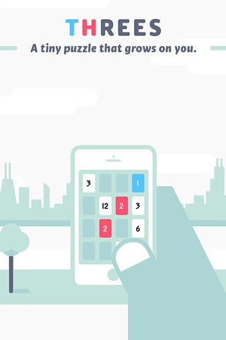 Screenshots of the Threes! game for iPhone, iPad or iPod.