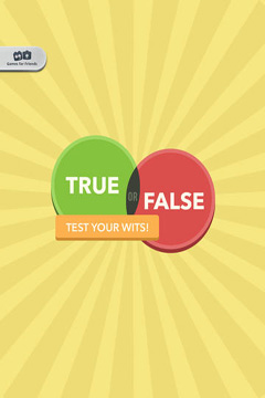 Screenshots of the True or False - Test Your Wits! game for iPhone, iPad or iPod.