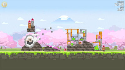 Angry Birds Seasons Cherry Blossom - Symbian game screenshots. Gameplay Angry Birds Seasons Cherry Blossom
