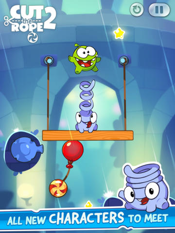 Screenshots of the Cut the Rope 2 game for iPhone, iPad or iPod.